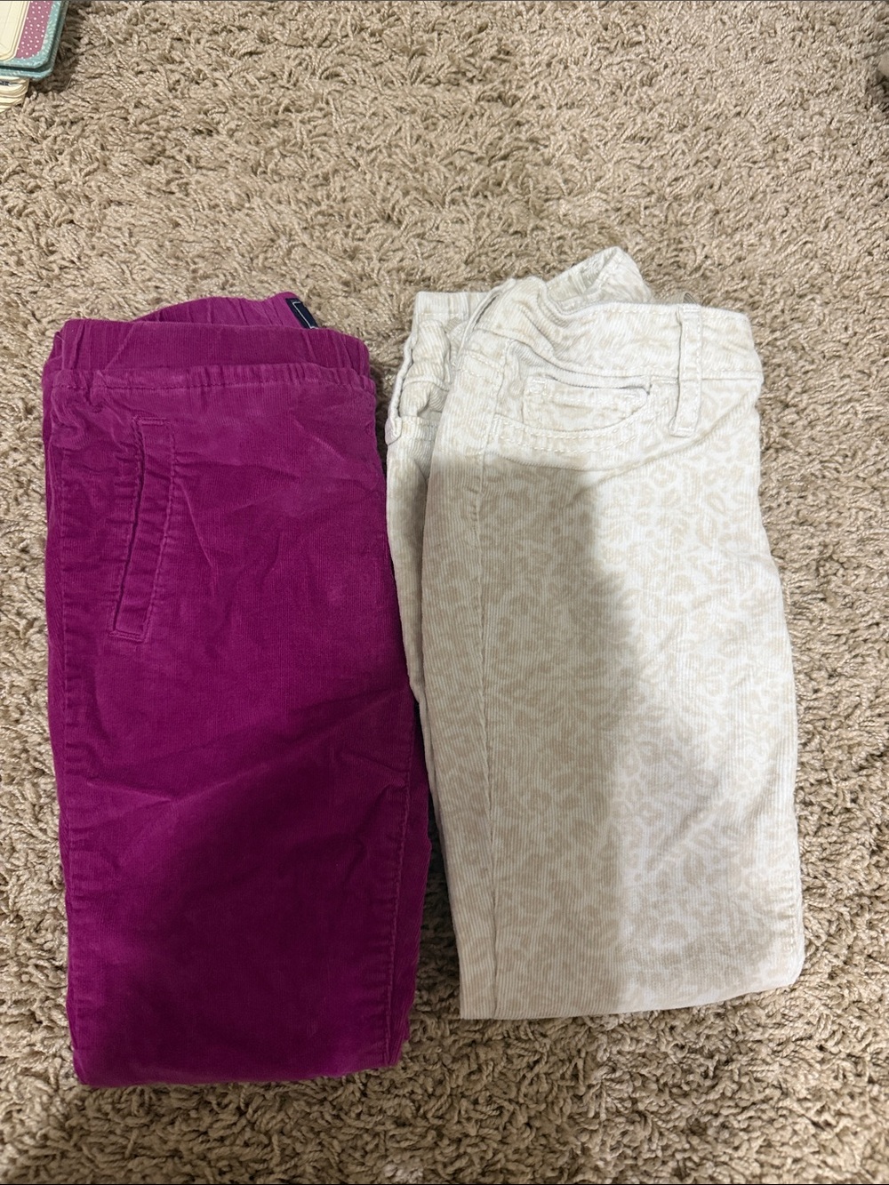 GAP Kids Corduroy Pants in Magenta & Cream Pattern